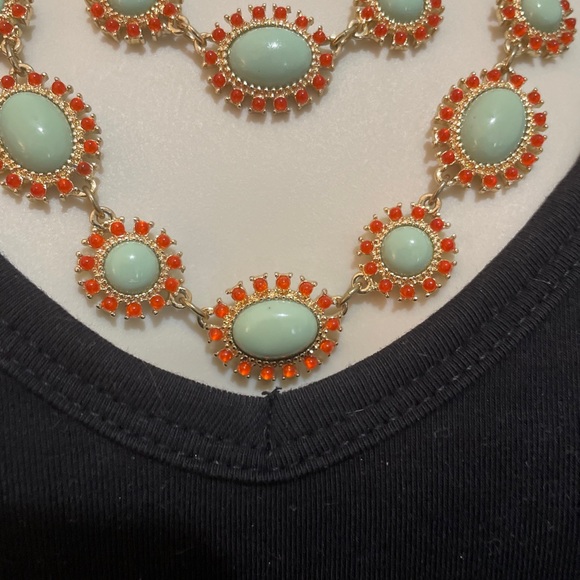 CARNELIAN AND AQUA NECKLACE 2 STRANDS DESIGNER LOOK A LIKE PIECE 20” VERY NICE - Picture 1 of 4